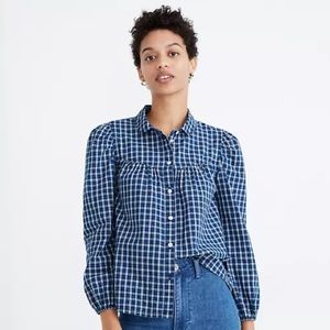 Madewell plaid Peter Pan collar shirt - small